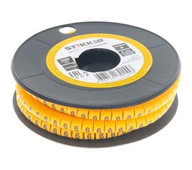 Кабель-маркер STEKKER 6 для провода сеч.4мм, желтый, CBMR40-6 39116 