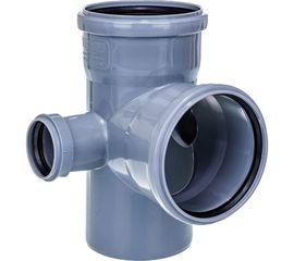 Канализационная крестовина RTP с выходом вперед на 87.5 градусов, 110/110/50/50, серый 19027 