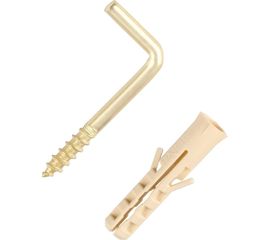 Крюк-шуруп ЕВРОПАРТНЕР L-обр. латунир. d2,8хL25 мм 4шт. 13 4820 1 