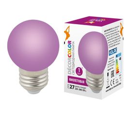 Декоративная светодиодная лампа Volpe LED-G45-1W/PURPLE/E27/FR/С UL-00005652 