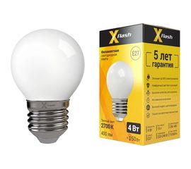 Светодиодная лампочка X-Flash XF-E27-FLM-G45-4W-2700K-230V артикул 48090 