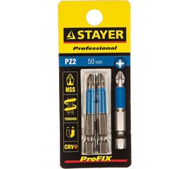 Биты (E 1/4"; PZ 2; 50 мм; 2 шт.) STAYER 26223-2-50-02 