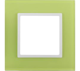 Рамка ЭРА 14-5101-26 на 1 пост, стекло, Elegance, лайм+белый Б0034480 