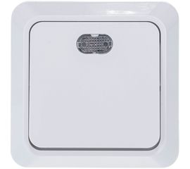 Одноклавишный выключатель TDM открытой установки с подсветкой, белый Ладога SQ1801-0009 