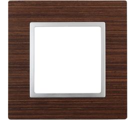 Рамка ЭРА 14530110 на 1 пост, дерево, Elegance, венге+алюминий Б0034569 