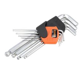 Набор Г-образных шестигранников АвтоDело PRO 9 шт. 1.5-10 мм S2 удлинённые с шаром 39370 16273 