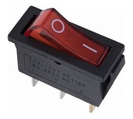 Клавишный выключатель duwi красный с подсветкой 3 контакта, 250В, 16А, ВКЛ-ВЫКЛ тип RWB-404, SC-791, 26847 5 