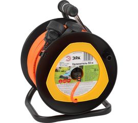 Силовой удлинитель ЭРА RPx-1-2x1.5-50m на пластиковой катушке, без заземления, 1 гнездо, 50 метров, ПВС 2x1.5, 2/36 Б0046835 