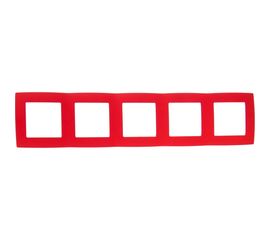 Рамка ЭРА 12500523 на 5 постов, красный Б0019420 