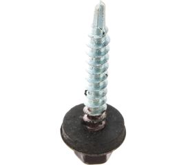 Кровельный саморез Tech-Krep КР сверло 4,8х35 RAL-8017 шоколадно-коричневый 60 шт, коробка с окном 112034 