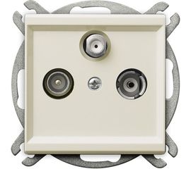 Розетка Ospel Sonata TV-SAT, оконечная, коэффициент затухания 1,5-2 дБ, бежевый GPA-RS/m/27 