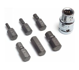 Набор бит (7 предметов шестигранники 4-12 мм) СЕРВИС КЛЮЧ 76438 