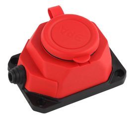 Каучуковая колодка ЭРА K1eREDIP44 с заземлением, 1 гнездо, 16A, IP44, красная Б0044550 