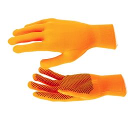 Перчатки Россия нейлон, ПВХ точка, 13 класс, оранжевые, XL 67845 