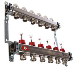 Коллектор из нержавеющей стали с расходомерами 6 вых. STOUT SMS 0917 000006 