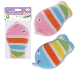 Мочалка МУЛЬТИДОМ Рыба-Полосатик 2 цвета NEW VL90-15 