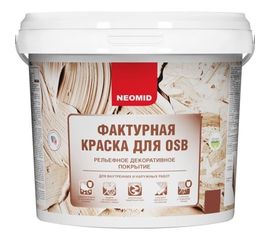 Декоративная эластичная фактурная краска для плит OSB Neomid 3,5 кг белый Н-ФактКр-3,5/бел 