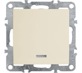 1-клавишный выключатель STEKKER с индикатором, механизм, 250В, 10А, слоновая кость 39320 