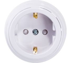 Розетка Bylectrica РА16-0206 1-местная с заз. контактом, со шторками 16А ОУ, серия РЕТРО 