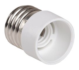 Переходник IEK ПР27-14-К02 пластик, Е27-Е14, белый, индивидуальный пакет, EPR12-01-01-K01 