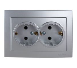 Розетка NILSON 2СП з/к серебро Touran metallic 24131025 