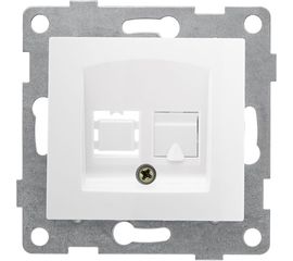Телефонная розетка GUSI ELECTRIC Bravo RJ12, одинарная, СУ, белая С10Т1-001 
