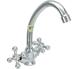 Двуручный смеситель для мойки Juguni JGN0440, кран-букса керамический, хром/мах 0402.658 