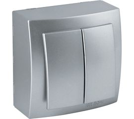 Выключатель NILSON 2ОП серебро Themis metallic 26131003 