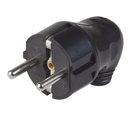 Разборная угловая вилка IEK ВПу11-02-Ст, с заземляющим контактом, 16А, черная EVP11-16-01-K02 