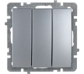Механизм выключателя NILSON 3СП серебро Touran/Alegra metallic 24130466 