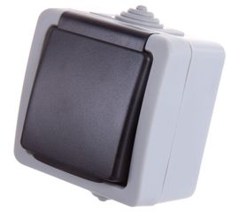 Одинарная розетка LK Studio с з/к IP54 16А/250V серый LK AQUA 80007 