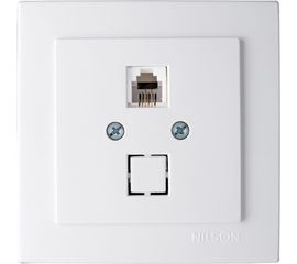 Телефонная розетка NILSON 1СП RJ11 белая Touran naturel 24111040 