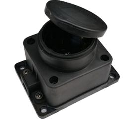 Одноместная розетка с заземляющим контактом IN HOME каучук, с заглушкой, 16А, IP44, черная 9321 4690612010250 