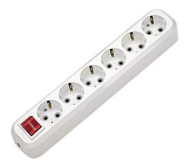 Колодка удлинителя 6-м с заземлением, с выключателем MAKEL MGP 231 