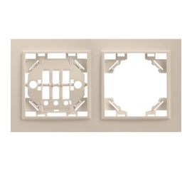 Рамка STEKKER двухместная горизонтальная, серия Эрна, слоновая кость, PFR00-9002-02 39241 