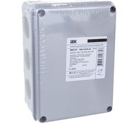 Распаячная коробка IEK открытой проводки, 150x110x70, IP44, KM41241, 10 кабель вводов, ИЭК UKO10-150-110-070-K41-44 