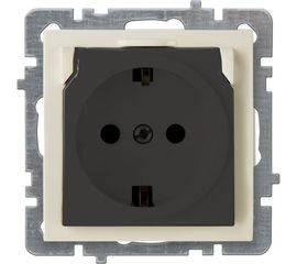 Розетка Nilson 1-местн. СУ с заз. конт. с крышкой, TOURAN-ALEGRA-THOR, кремовый 24120418 