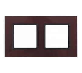 Рамка ЭРА 14-5102-25 на 2 поста, стекло, Elegance, бордо+антрацит Б0034497 