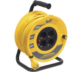 Катушка с термозащитой IEK ""Industrial"" УК30 4 места, 2Р+PЕ, 30м, 3х1,5 мм2 WKP15-16-04-30 