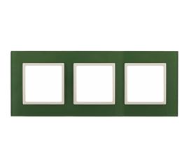 Рамка ЭРА 14-5103-27 на 3 поста, стекло, Elegance, зелёный+слоновая кость Б0034517 