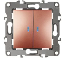 Двойной выключатель с подсветкой ЭРА 12110514 10АХ250В, IP20, Б0019293 