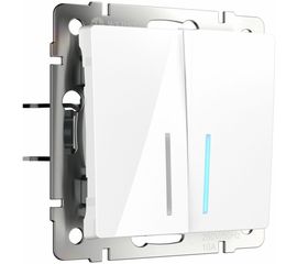 Выключатель WERKEL W1120101 двухклавишный с подсветкой белый a051114 