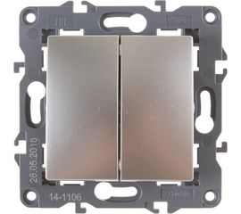 Двойной переключатель ЭРА Elegance 10АХ-250В, IP20, шампань 14-1106-04 Б0034246 