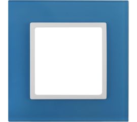 Рамка ЭРА 14-5101-28 на 1 пост, стекло, Elegance, голубой+белый Б0034482 