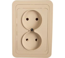 Двойная розетка, слоновая кость 2П 10А TDM Валдай SQ1804-0109 