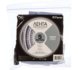 Cветодиодная LED лента 120SMD(2835)/м, 9.6Вт/м, 5м, IP20, 12V, холодный белый Feron LS612 27729 