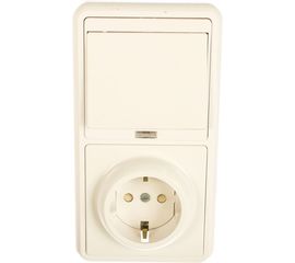 Комбинированный блок Кунцево-Электро БЭЛЛА скрытая установка выключатель с подсветкой+розетка БКВР-211 5825 