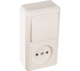 Комбинированный блок Кунцево-Электро ОПТИМА выключатель + розетка БКВР-427 8060 