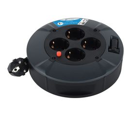 Кабельный барабан Electraline FIXED PANEL с 4 гнездами кабель ПВС 3x1,0-4М 49076 