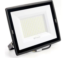 Светодиодный прожектор 2835 SMD 150W 6400K IP65 AC220V/50Hz, черный с матовым стеклом Feron LL-923 32104 